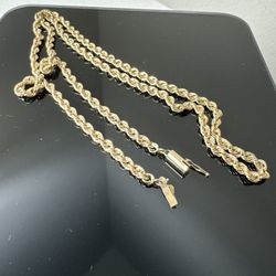 14k Gold Chain Rope 24” 
