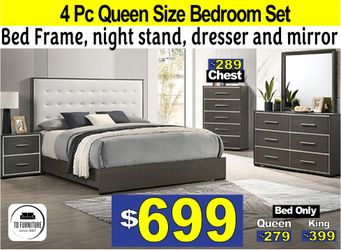 4Pc Queen Size Bedroom Set