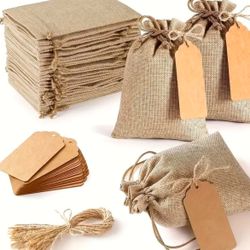 10 Piece Burlap Gift Bag Baby Shower Wedding