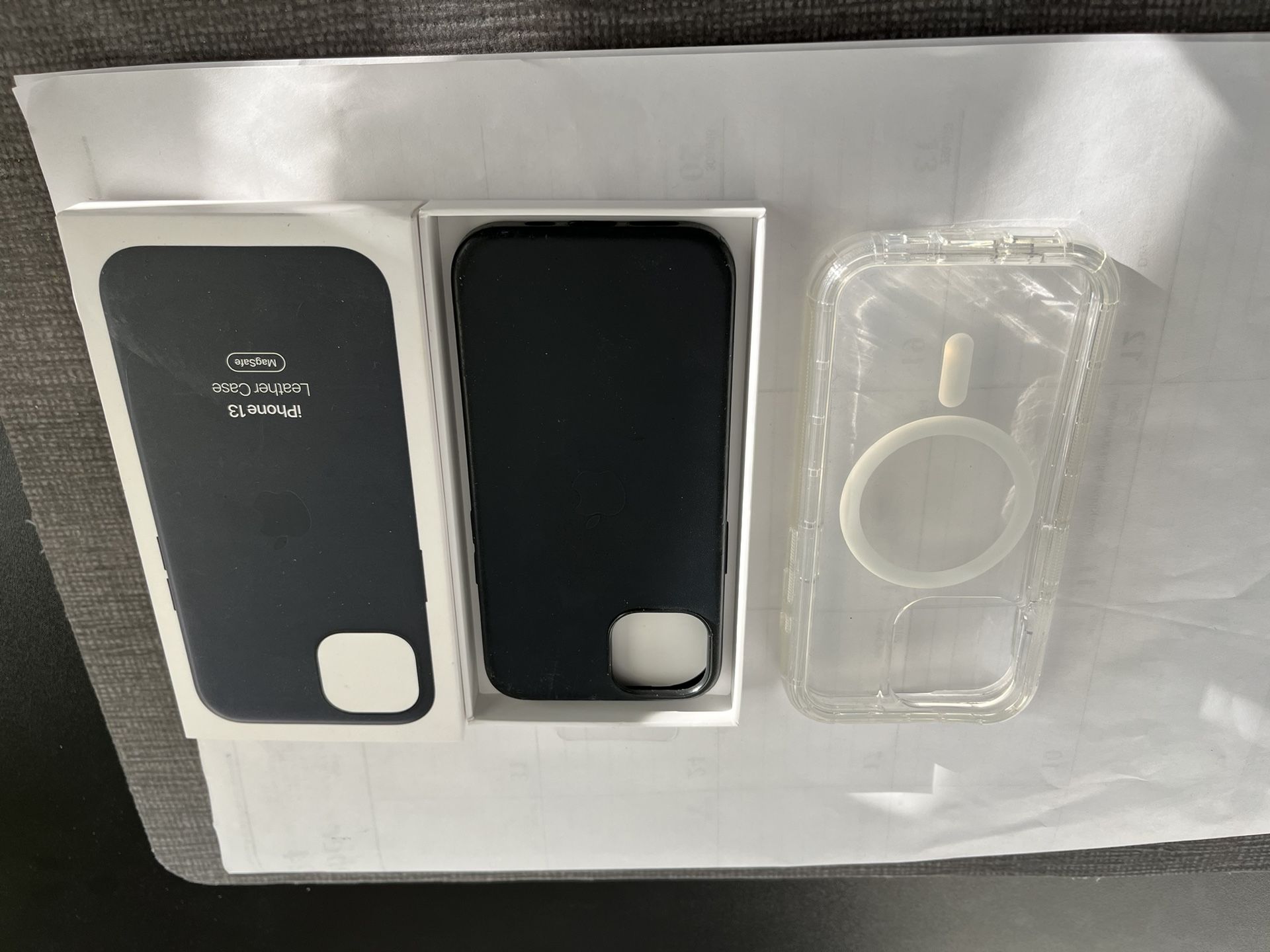 iPhone 13 Leather Case / iPhone 15 Clear Protective Case