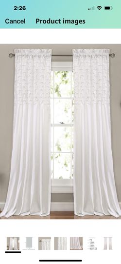 White Pin Tuck Curtains (4 Panels)