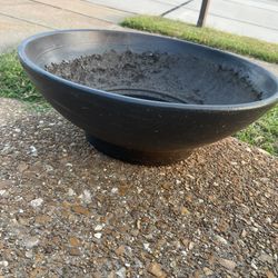 Black Clay Flower Pot 