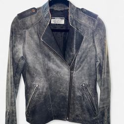 Vintage Leather Jacket Moto Cropped 