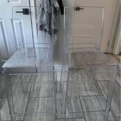 Clear/Ghost Counter Height Chairs (pair)