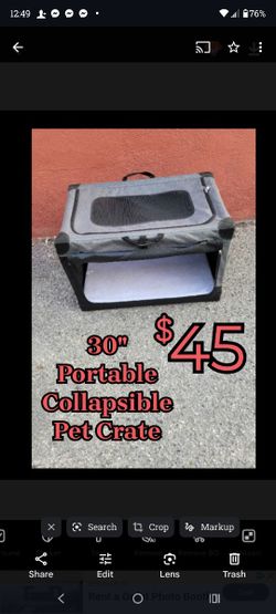 30" Portable Collapsible Dog Cat Pet Crate Carrier