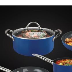 Emeril Lagasse 4.5 QT LOW STOCK POT Premium Ceramic Nonstick – Blue