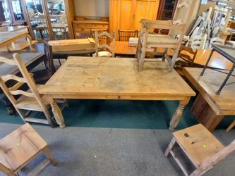 Rustic Pine Farmhouse Dining Table