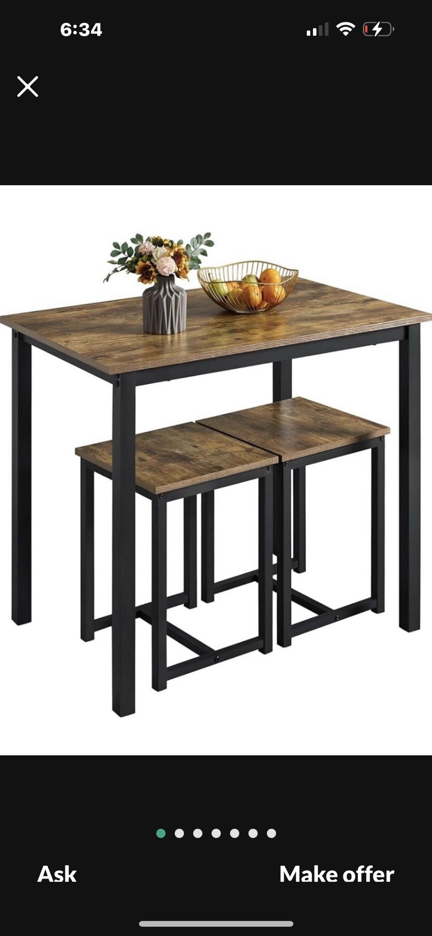 Rustic Brown Dining Set - 614409