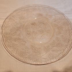 Pink Depression Glass Cake/Serving Platter