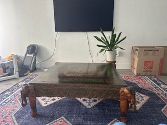 REDUCED! Must Pickup 9/8! Vintage Balinese Elephant Coffee Table – 44” x 44”