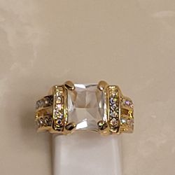 Gold and CZ Ring Size 7