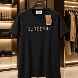 Burberry Black Embroidery Tshirt 3 For $100