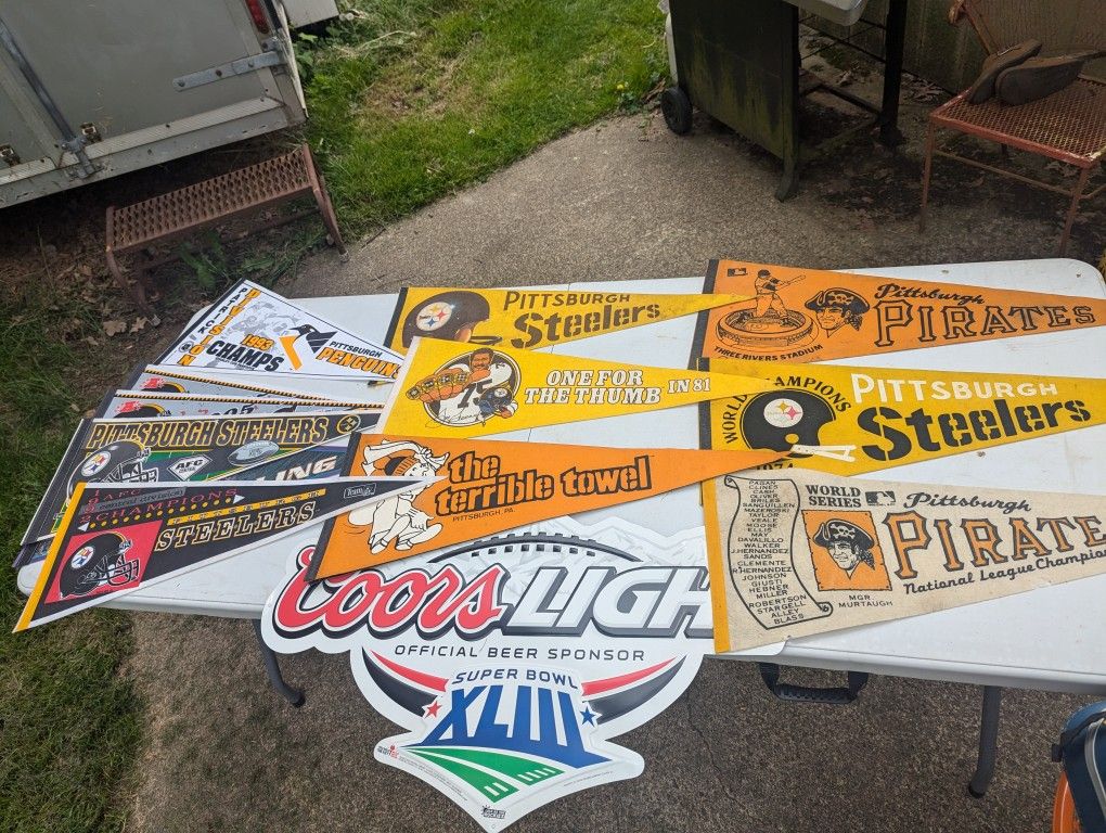 Pittsburgh Pirates Steelers Penguins Pennants