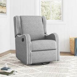 Gray Reclining Swivel Rocking Chair