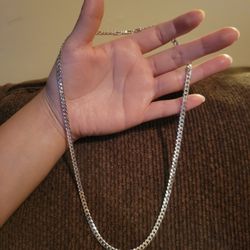 Italy 925 Solid Sterling Silver 4.5mm Cuban Link Chain Necklace 20" Plata Italiana 925 Cadena Unisex 20"