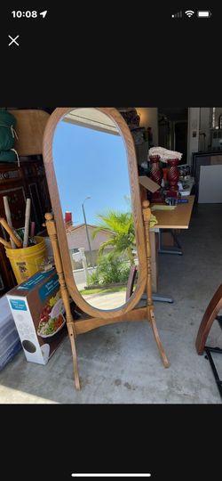 Solid Oak Swivel Mirror