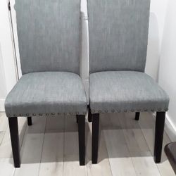 2 Gray Dining Chairs 