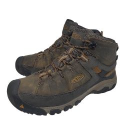 KEEN 'Targhee III' Mens Waterproof Brown Leather Hiking Boots Size 12 Wide $175