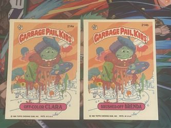 1986 tops garbage pail kids #214 a & b