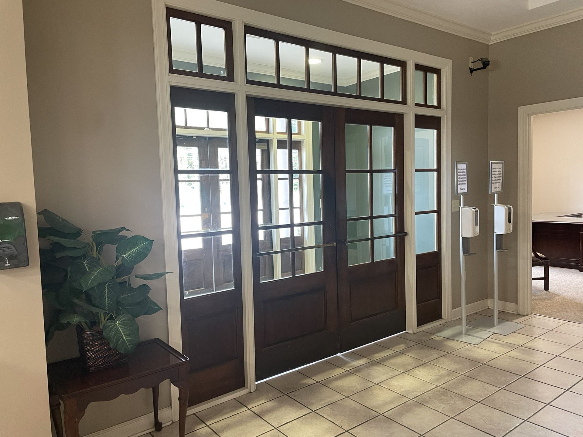 Large glass double door with 2 sidelights and toplight - $875