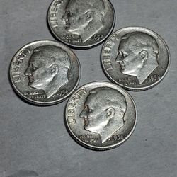 4 Silver Roosevelt Dimes