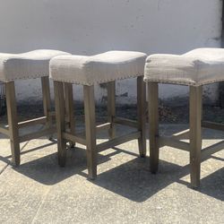 Set of 3 Stools (gray cloth)