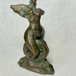 Bronze Statue “Angel Riding The Dharma Wheel”