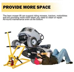 Riding mower hydraulic lift