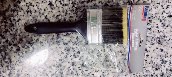 Paint brush dog collar and right sandal all new