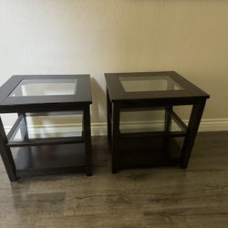 Ashley Glass End table x 2