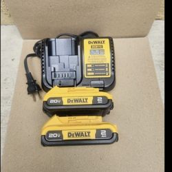 Dewalt 20v Batteries 2.0 Ah And Charger Brand New