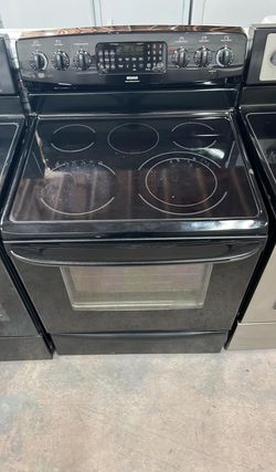 Kenmore Electric Glass‑Top Range – Black, Warming Drawer