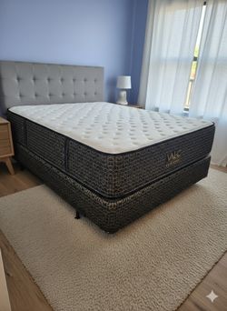 New queen mattress and box spring 2 pc bed frame is not included