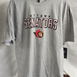 Men's Fanatics Ottawa Senators Team Logo T-Shirt Size 2XL Heather Gray 