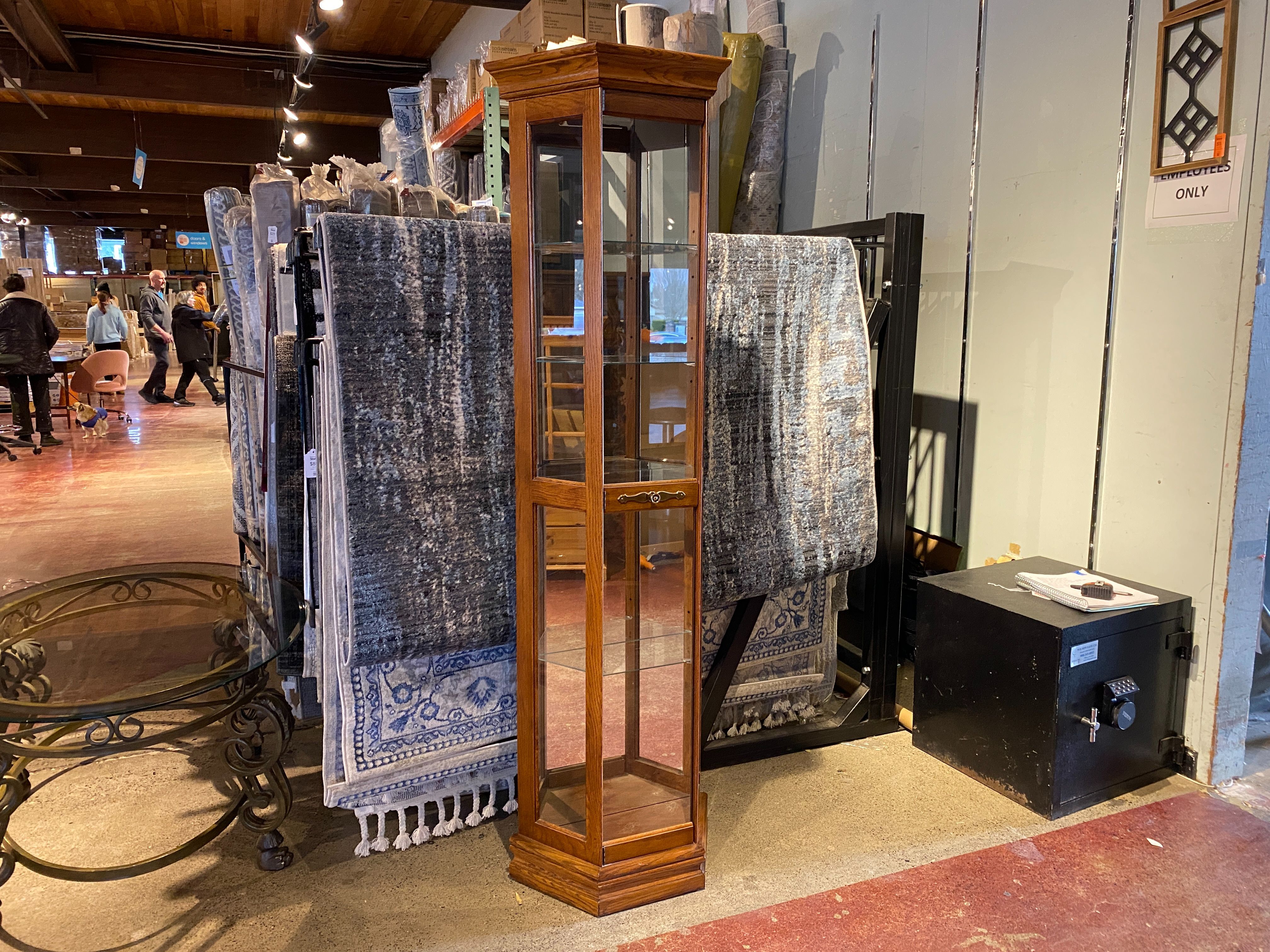 Dainty Trapezoid Glass Shelf Curio Cabinet