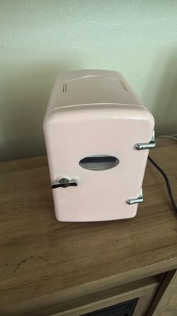 Pink make up mini fridge