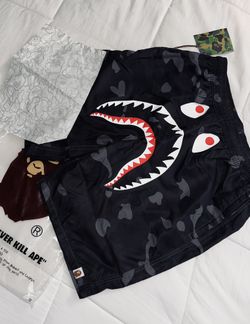 Bape Camo Shark Beach Swim Shorts Large