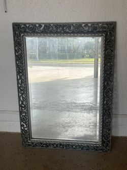 Large Wall Decor Grey Frame Mirror