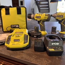 Ryobi 18V Drill And Impact Driver Set With 30-Minute Fast Charger