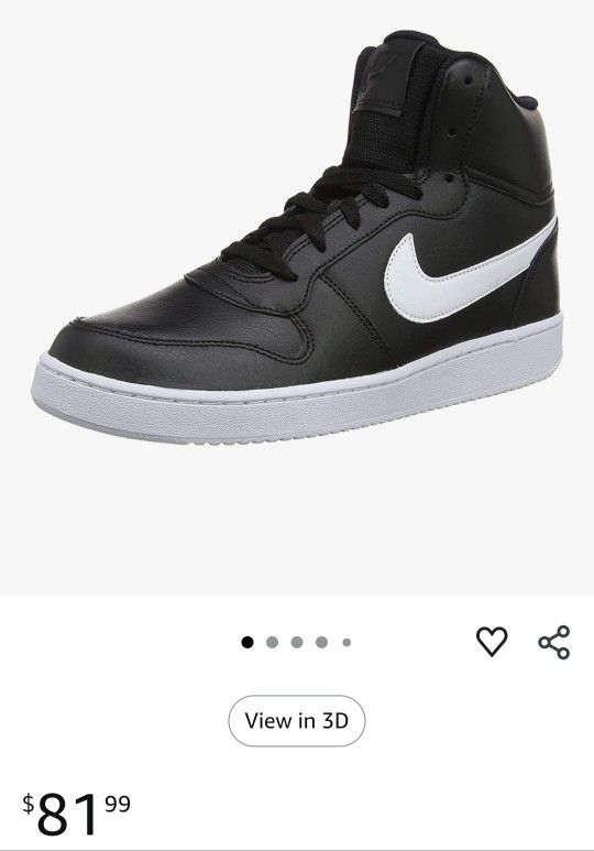 Nike Ebernon Mid Mens Trainers AQ1773 Sneakers Shoes Size 13 Men's 14.5 Women's Black White 