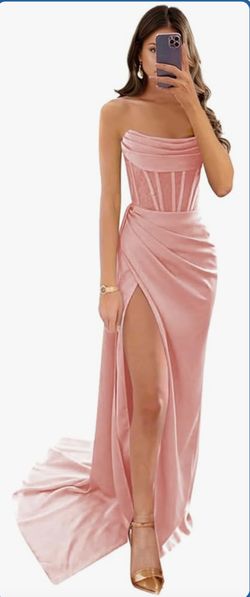 Blush Pink Dress Satin $50