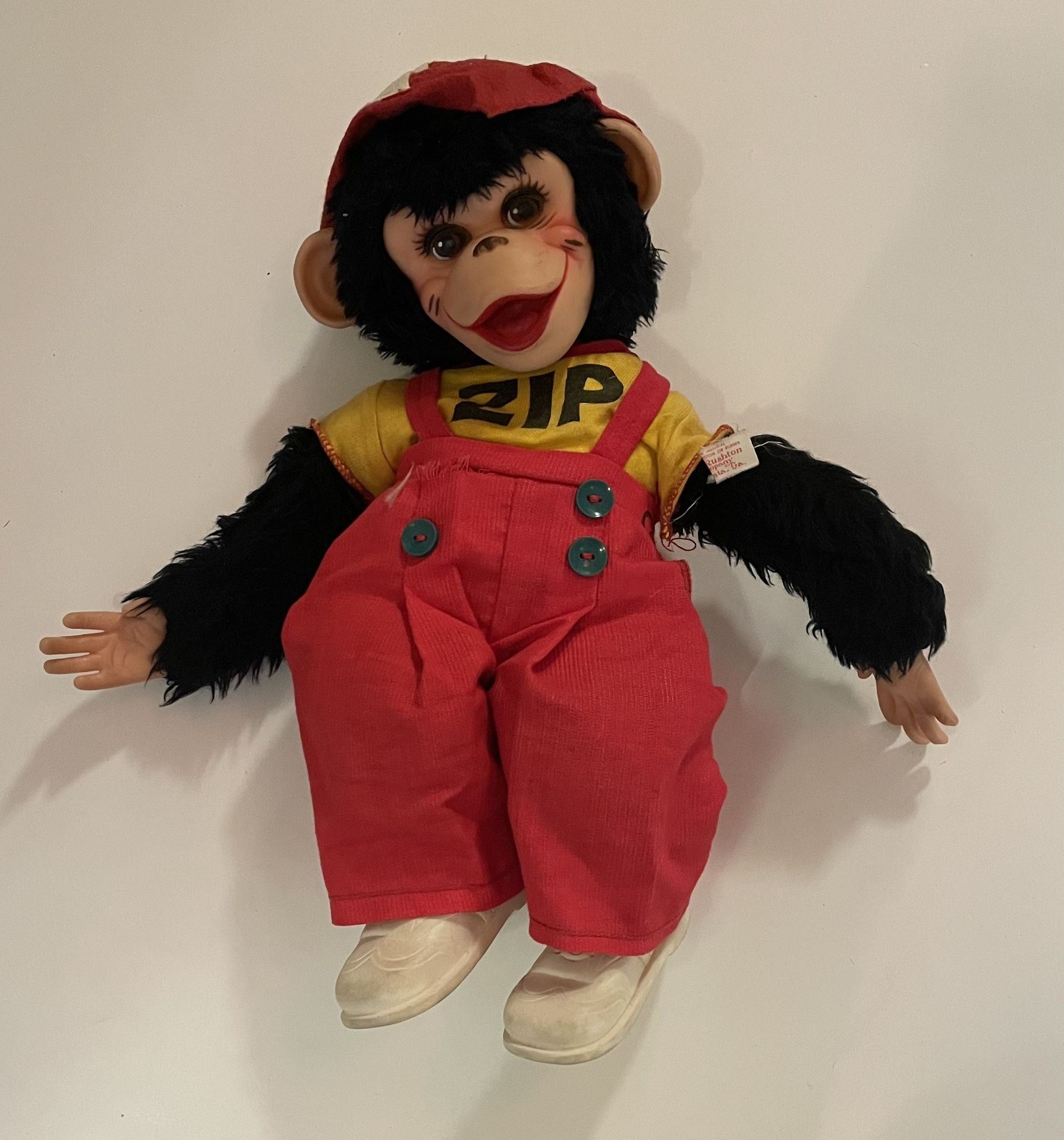 Vintage Zip The Monkey Plush Toy