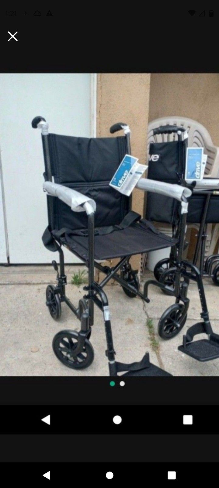 DRIVE TRANSPORT WHEELCHAIR 19" WIDTH REGULAR FOOTREST