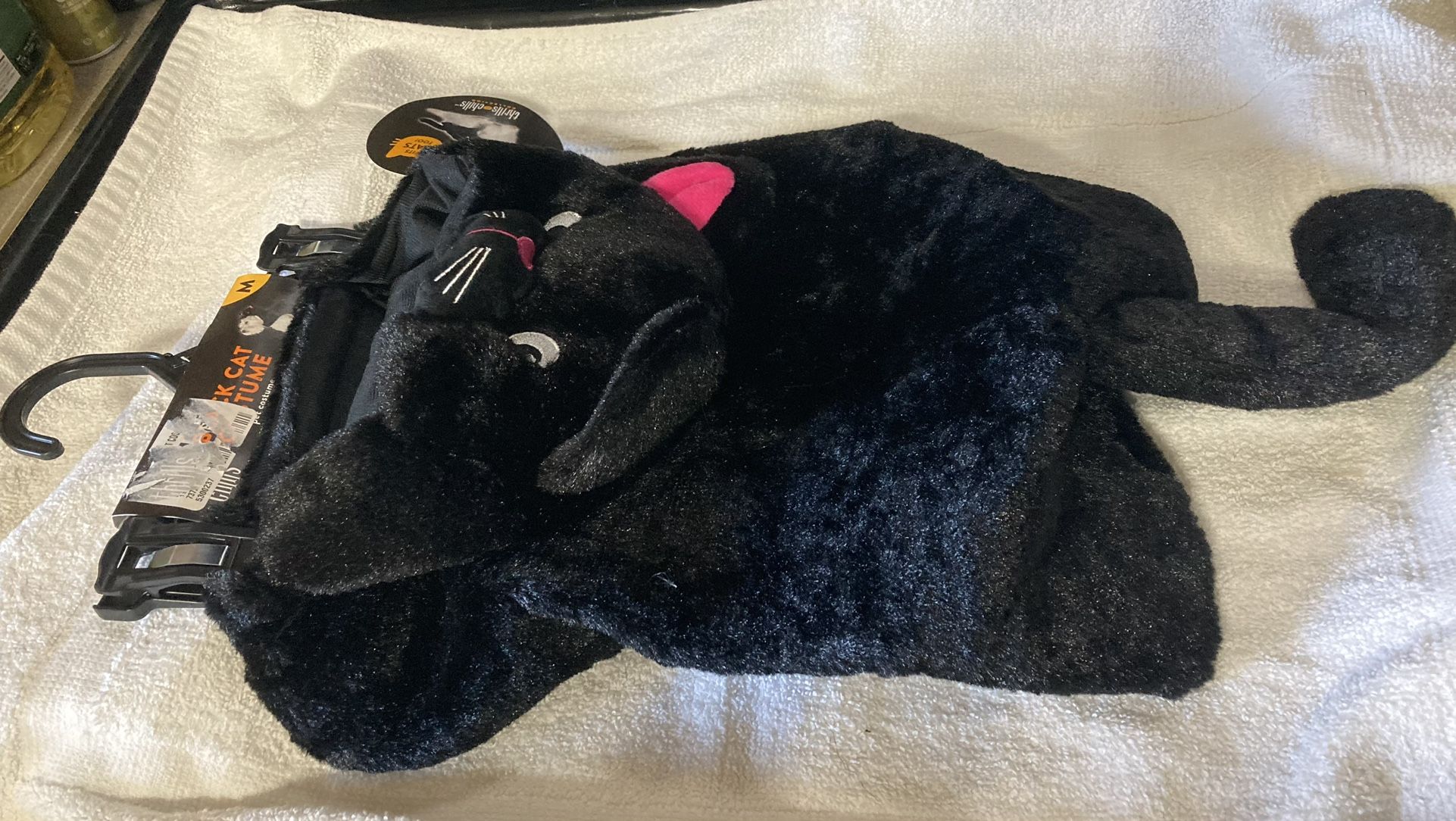 THRILLS & CHILLS BLACK CAT HALLOWEEN COSTUME FOR MED SIZED DOG/CAT
