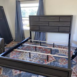 California king Size Bed Frame, With Head Board, Includes Box Springs 
