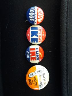 4 Vintage Presidential Race Buttons