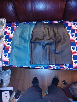 2 SIZE 12 LEATHER SKIRTS