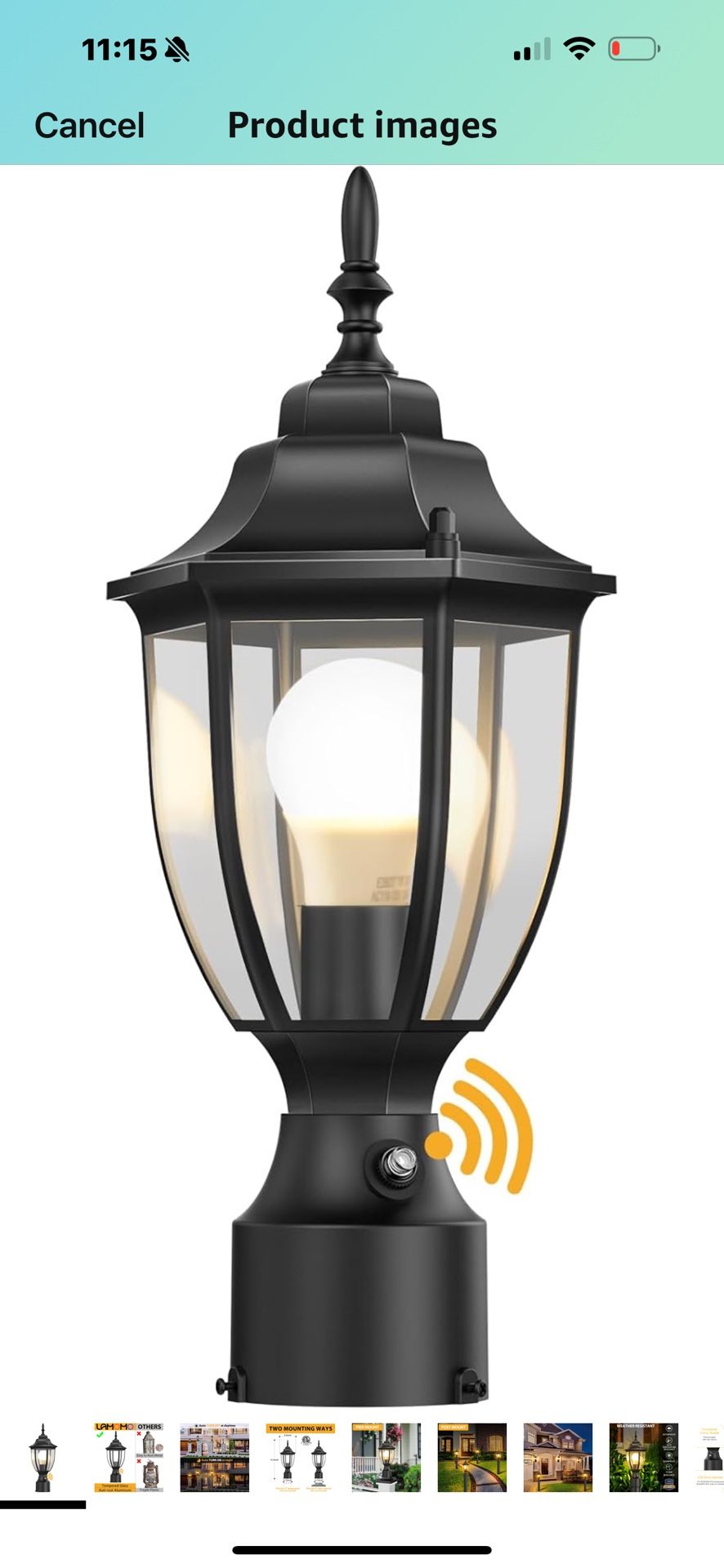 Lamomo Dusk to Dawn Outdoor Post Lights Pack of 2