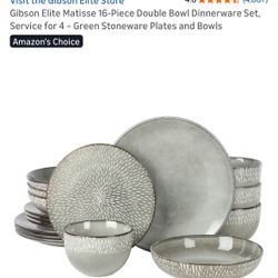 Barely Used Dinnerware Set And Glasses