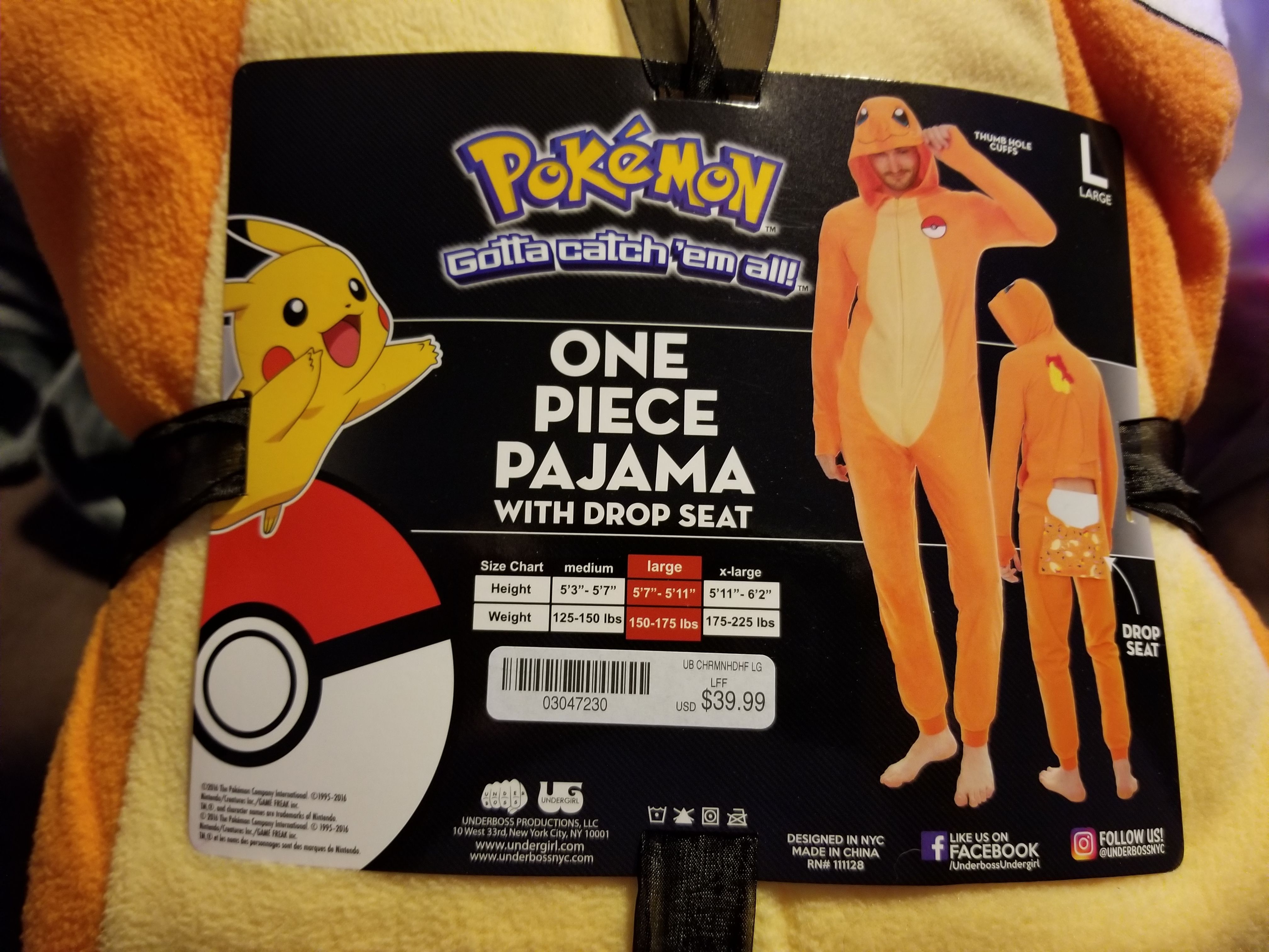 Pokemon one piece pajama